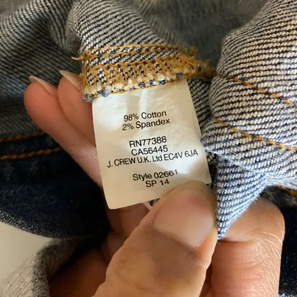 J. Crew Jacket Women M Medium Denim Trucker Long Sleeve Flap Pockets Jean - Picture 9 of 11